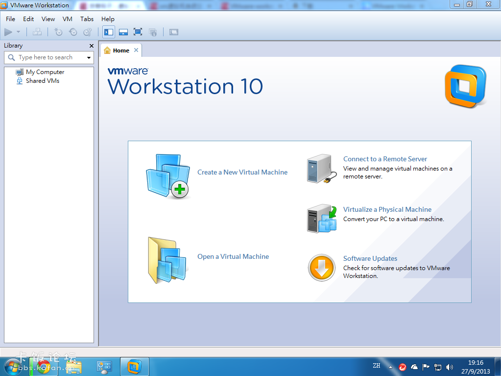 VMware Workstation 10主界面